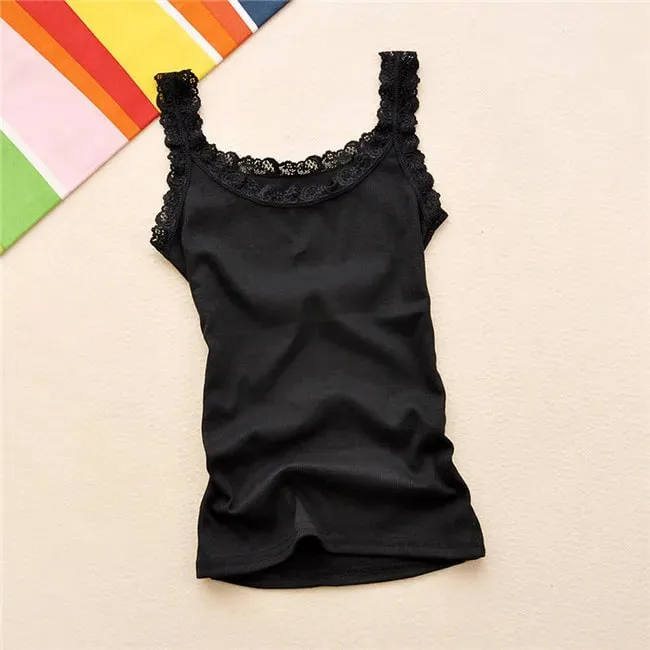 Camisole Lingere גופיית תחרה לבנה שחורה אפוד שינה ברלט קרופ טופ סקסי Camis Slim מחוך גופייה