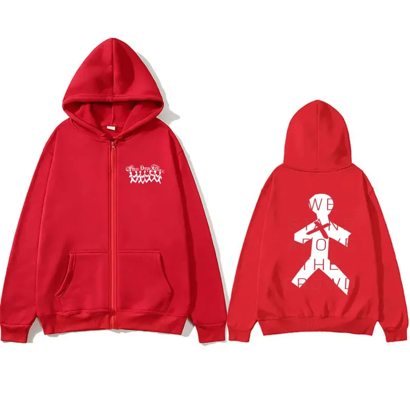 Rock Band Three Days Grace We Stand Above The Crowd Zipper Hoodie Men Women Oversized Zip Up Hoodies Male Fashion Jacket Coat — image 3