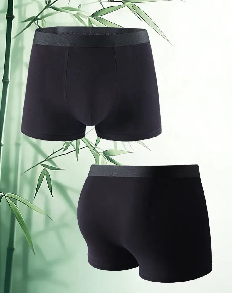 6 Pieces Bamboo Fiber Men's Underwear Solid Color Simple Men Boxer Shorts High Quality Fabric Knickers Soft Breathear Panties — image 1