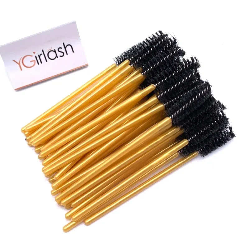YGirlash 50 יחידות Lash Swans מוליך ריסים קריסטל ידית יהלום חד פעמית שרביטי מסקרה ניילון מברשת כלים קוסמטיים — image 29