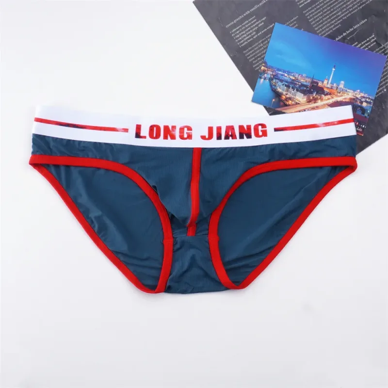 Sexy Men U Convex Underwear Slip Breathable Letters Waistband Ice Silk Briefs Plus Size Male Panties S-XL — image 21