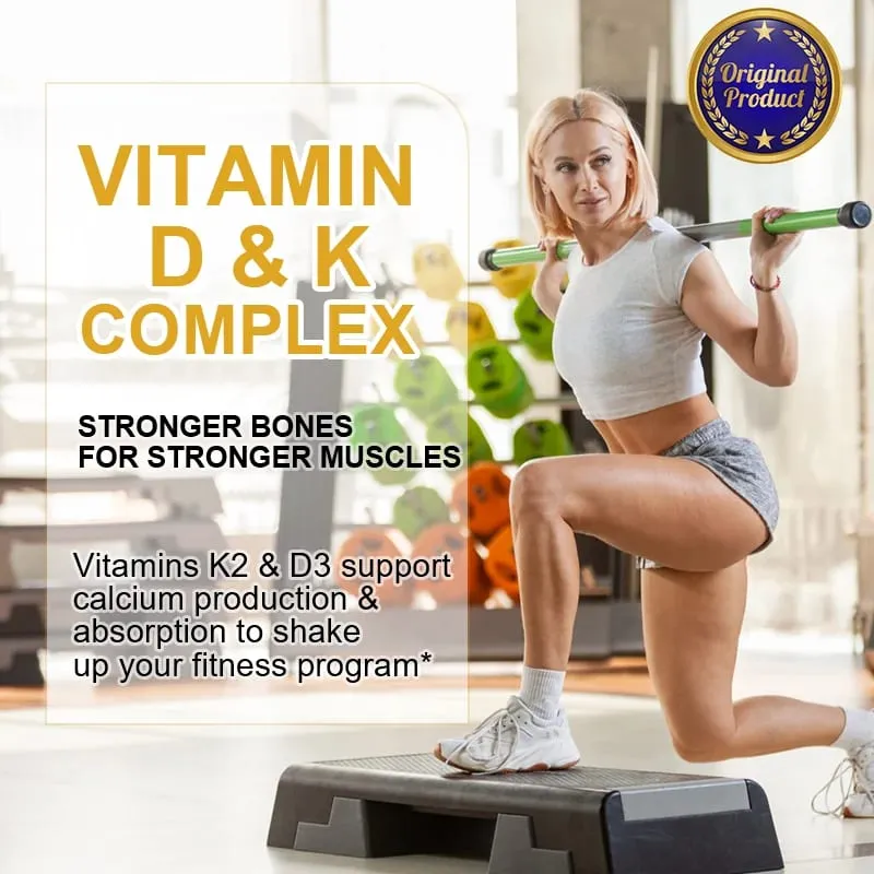 Alxfresh Vitamin D3+K2 Capsules for Immune Joints Muscles and Bones Support with Variety of Vitamins and Minerals Supplement