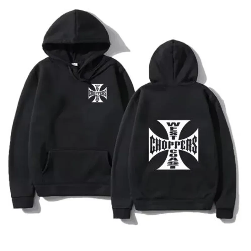 West Coast Iron Cross Choppers Naka - print na Men's Hooded Fashion Cool Sweatshirt Unisex Fashion Fleece Oversized Hoodie Streetwear