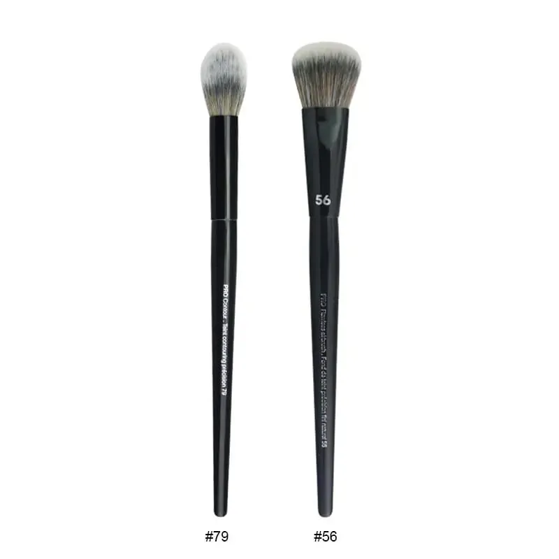 2 pièces/ensemble pinceaux de maquillage noirs Pro poudre de cheveux synthétiques ombre à paupières tache point culminant fond de teint aérographe diffuseur pinceau de maquillage — image 27