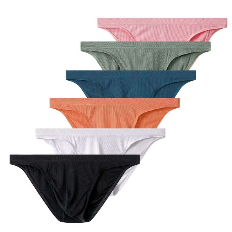 Homens rib tecido briefs cuecas homem sexy roupa interior respirável cintura baixa cuecas de biquíni cuecas grande bolsa hombre deslizamentos — image 11
