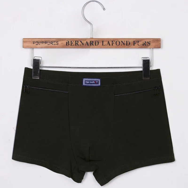 Herrfickor Underkläder Stöldskyddsbyxor Boxertrosor,två dragkedjor Fickor Bomullskalsonger,Boxershorts för herr,byxshorts 3256802472559571 — image 8