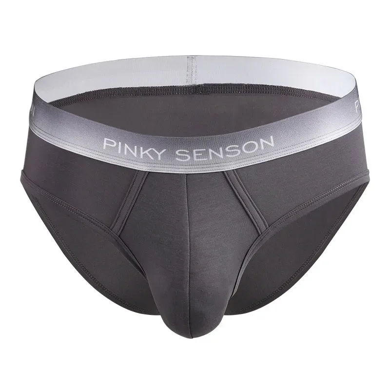 Men's Underwear - Pure Color Linen Modal Solid Waist Regular Size Comfortable Men's Briefs — image 4