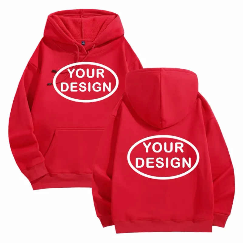 Na-customize na Naka-print na Mga Hoodies ng Lalaki at Babae na Loose Casual Fashion Long Sleeved Pullovers na Burdado na LOGO Street Sports Shirts — image 10