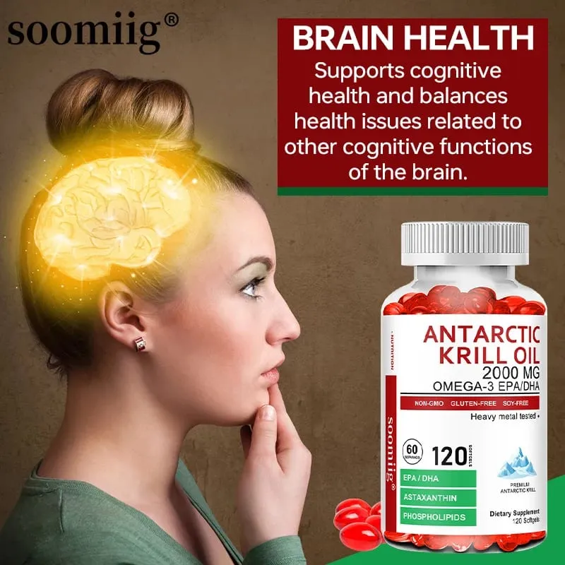 Antarctic Krill Oil 2000 Mg Capsules | 3X Strength Natural Source of Omega-3 EPA DHA with Astaxanthin Phospholipids Supplement — image 2