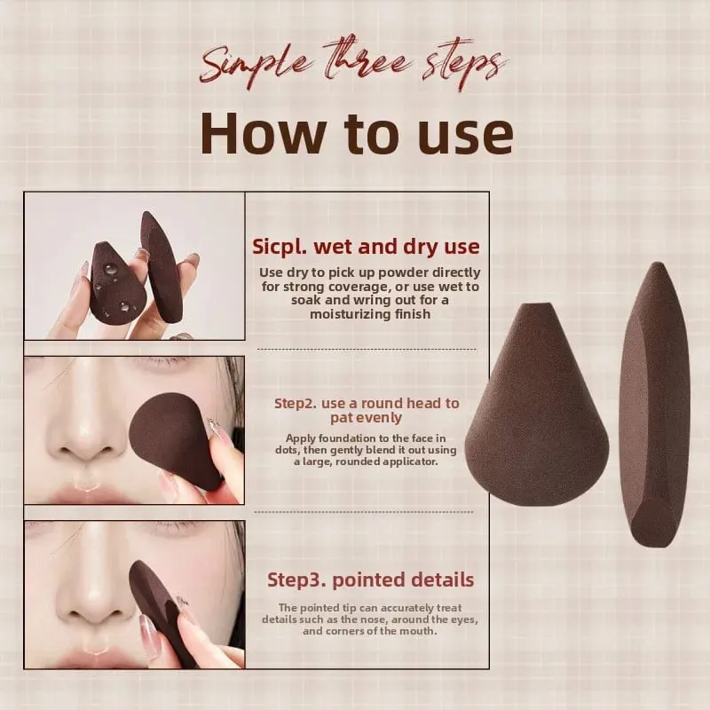 2db Finger Shape sminkszivacs készlet Puha, újrafelhasználható kozmetikai puff az alapozóhoz Highlighter korrektor keverő arckontúrhoz