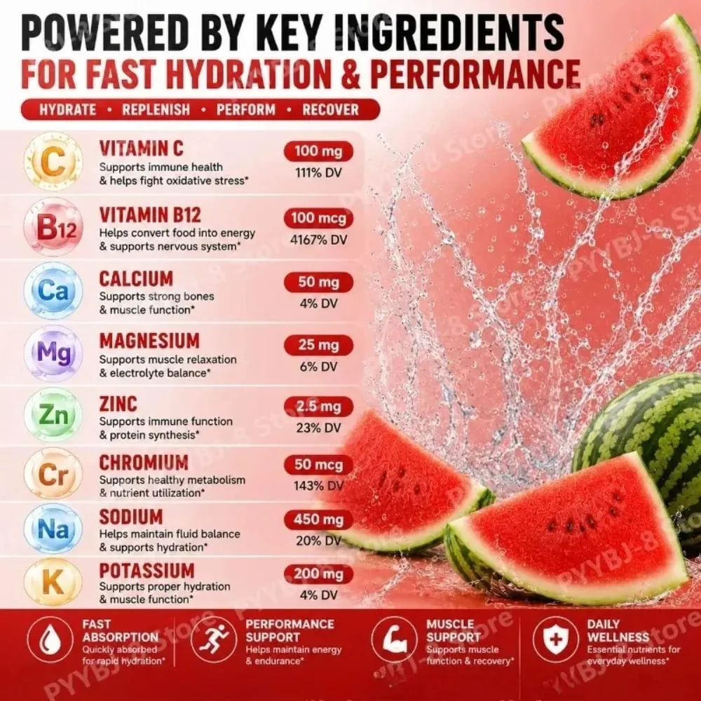 Electrolyte Drink Powder 158g 30 Serving with Sodium Potassium Magnesium Calcium Support Exercise Recovery Energy Enhancement — image 4