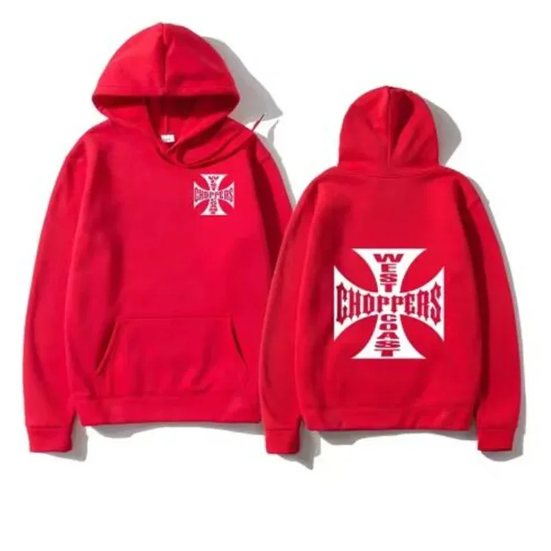 West Coast Iron Cross Choppers Naka - print na Men's Hooded Fashion Cool Sweatshirt Unisex Fashion Fleece Oversized Hoodie Streetwear — image 2