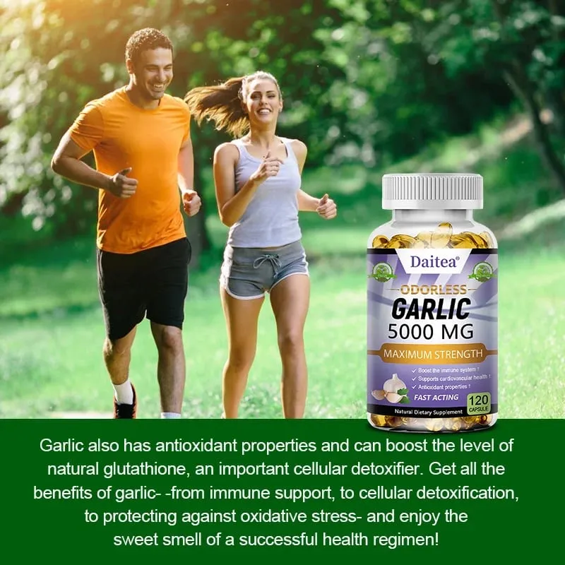 Garlic Extract Capsules 5000mg Balance Cholesterol Help Immunity Heart Health Detoxification Cleansing