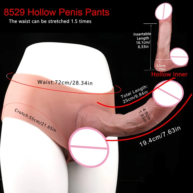 2 Colors Huge Hollow Dildo Pants High Waist Strap-On Penis Extender насадка на член For Men Delay Ejaculation Ultra Dildo — image 18