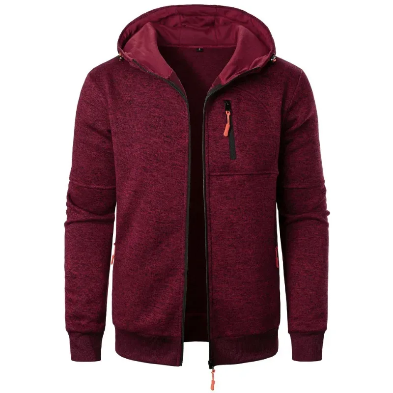 Novo streetwear masculino manga longa sweatshirts para homem zíper com capuz oversize inverno quente casaco casaco de treino ao ar livre — image 3