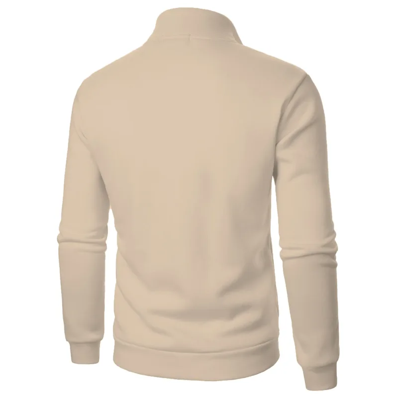 Men's Zip Turn Down Collar Sweatshirts Spring Male Solid Color Loose Pullover Coats BSD-ZW160 — image 15