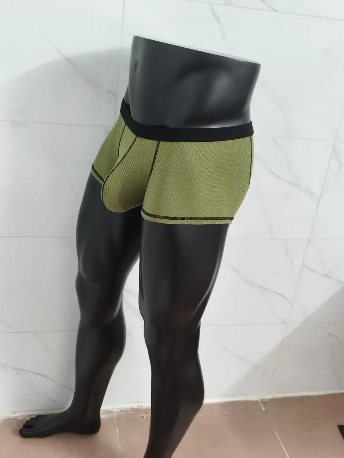Men's underwear with large scrotal pocket and large stretch flat-leg pants — image 9