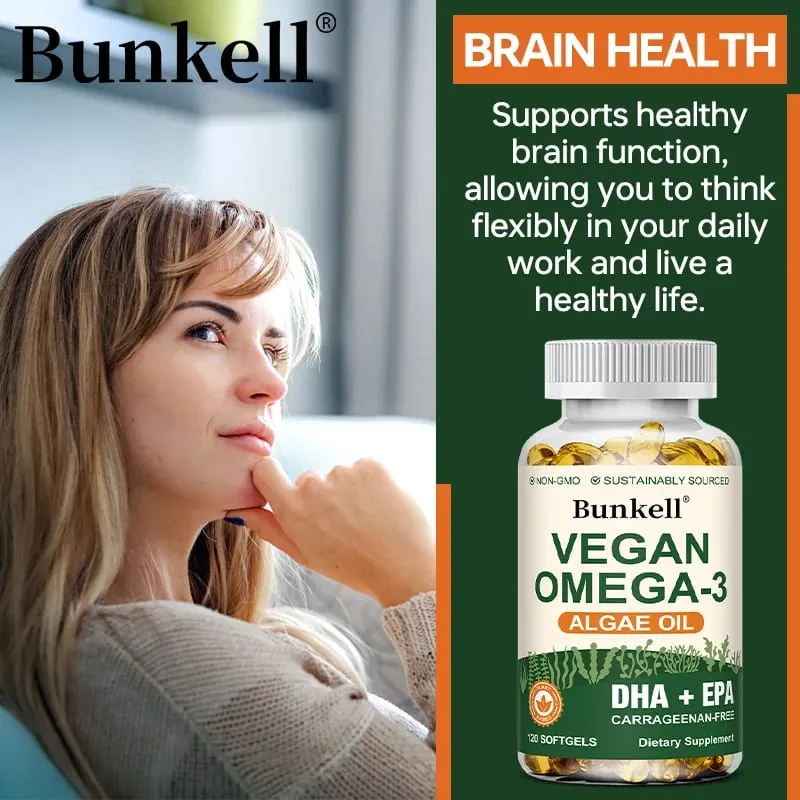 Omega 3 algaolaj | Plusz DHA EPA nem GMO Általános egészség | Halolaj-helyettesítő 120 kapszula Lágy kapszula — image 5