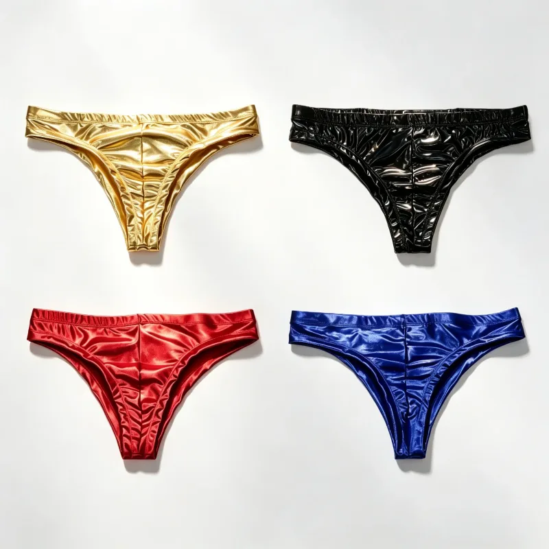 1Pc Men's PU Leather Triangle Underwear, sexy Triangle Underwear, Boxing Fitness, Suitable for Costume Parties, Sweet Gift — image 1
