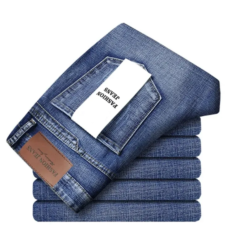Wthinlee 8 modellek tavaszi őszi üzleti farmerek Férfi Alkalmi Egyenes Stretch Divat Klasszikus Munka Farmer nadrág Márka Ruházat