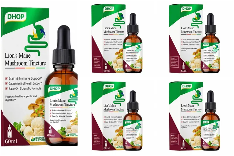 Lion's Mane Mushroom Extract Drops 60ml Hericium Erinaceus Supports Brain Immune Health Vegan Liquid Συμπλήρωμα για Ενήλικες — image 11
