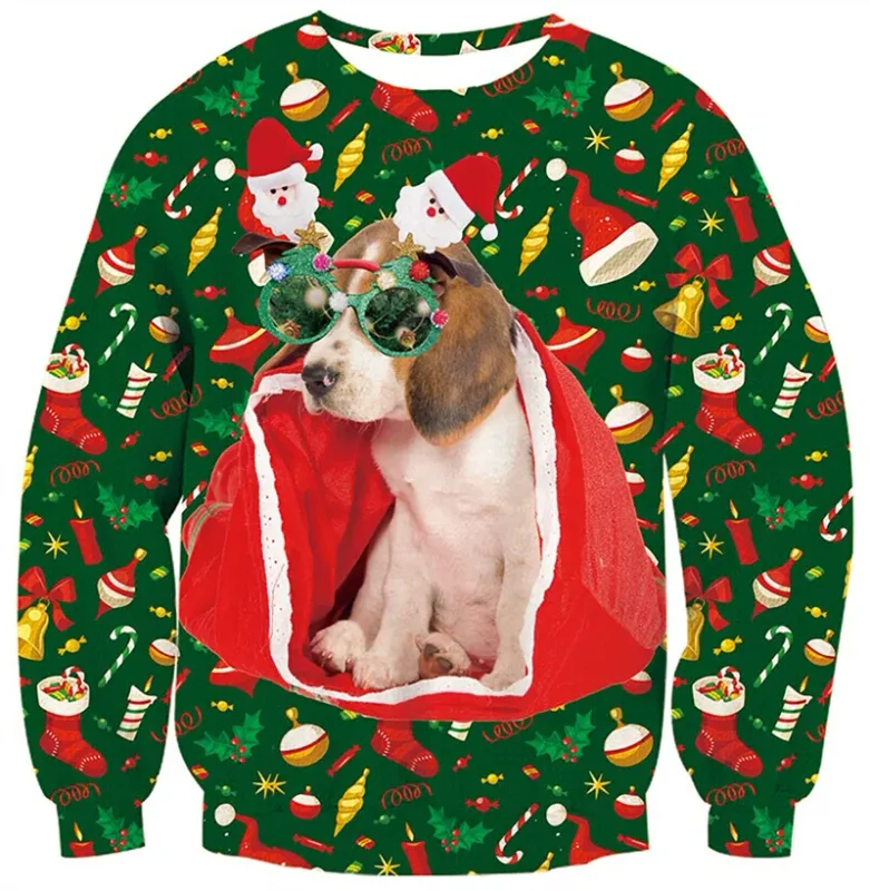 Ugly Christmas Sweater For Men Women Funny Novelty Xmas Sweatshirt 3d Printed Cartoon Animal Long Sleeve Pullover Hoodies Tops — image 21