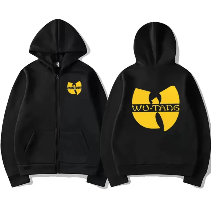Hip Hop Années 90 Wu Clan T-tangs Grafik Luvtröja Herr Punkjacka med dragkedja för damer Långärmad fleece gotisk kappa Lösa streetwear