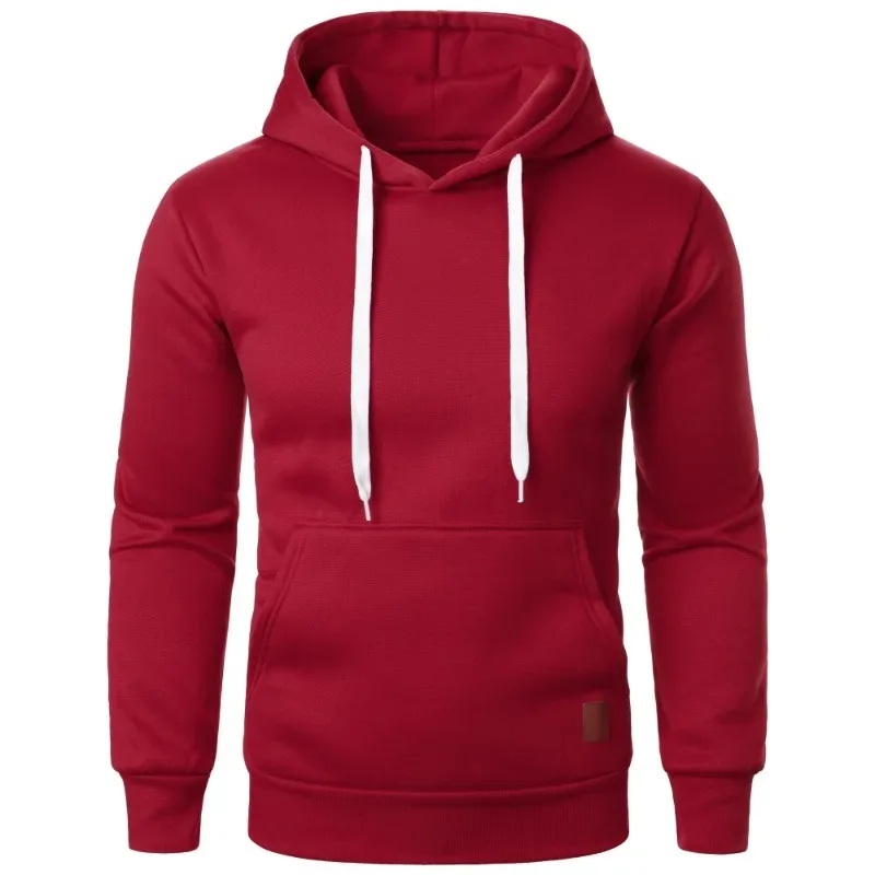Mga Mens Casual Hooded Collar Drawstring Hoodies Sweatshirts Long Sleeve Shirts Outdoor Streetwear Solid Color Lightweight Pullover — image 10