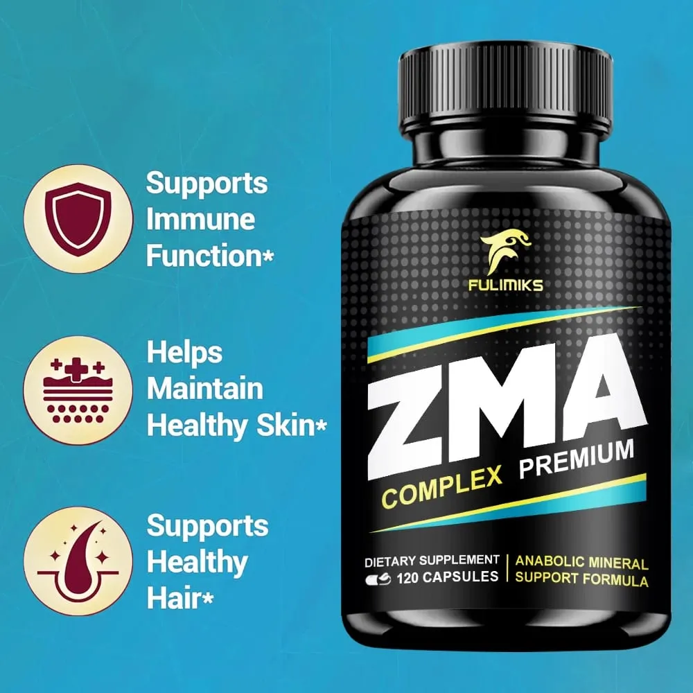 ZMA-kiegészítők kapszulák cink-magnézium-vitamin B-6-vitaminnal támogatják az ízületek általános egészségét, férfiak és nők számára — image 2