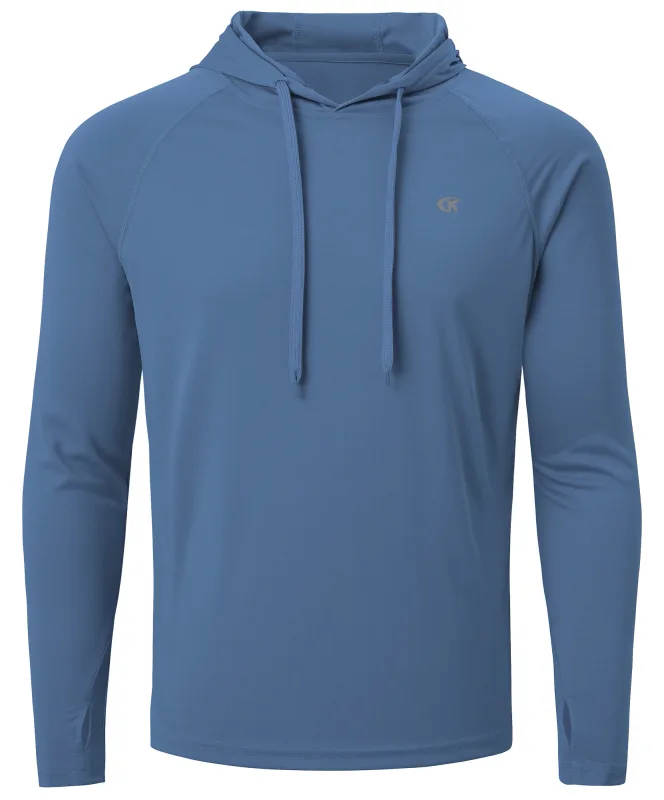 Camiseta masculina de verão com manga comprida UPF 50+ com capuz Rash Guard Camiseta de secagem rápida para esportes ao ar livre pulôver de corrida — image 12