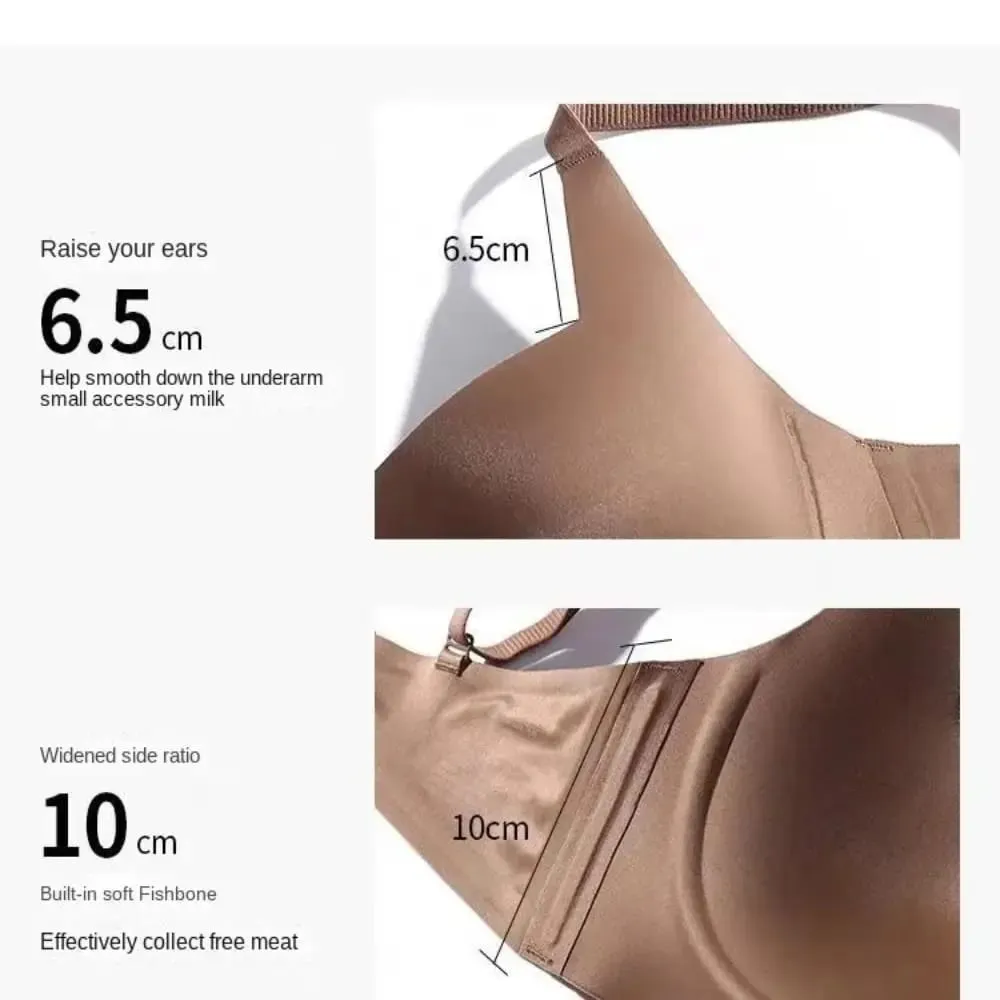 New Anti-sagging Lingerie Bras Solid Color Thin Lingerie Gathered Underwear Breathable Skin-Hugging Push Up Bra For Women