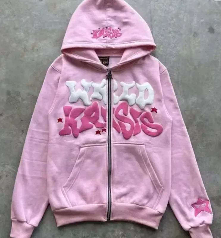 Moletom masculino retrô americano com zíper estampado com capuz unissex outono e inverno cardigan aberto — image 5