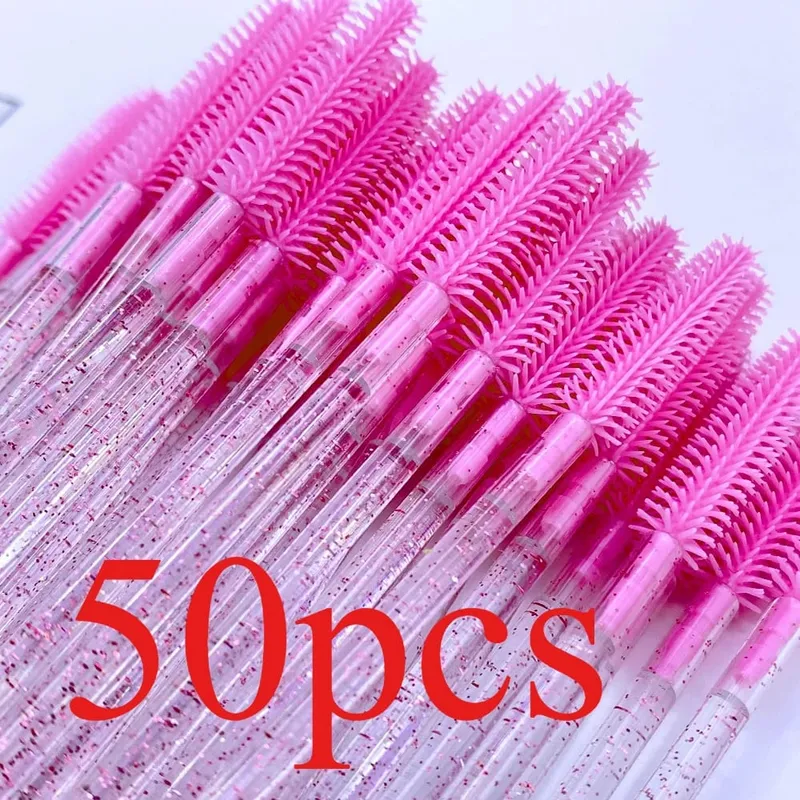 Baguettes de Mascara en cristal de Silicone jetables, brosses à cils en diamant, peigne, brosse de maquillage de beauté, outils pour femmes, 50/100 pièces — image 8