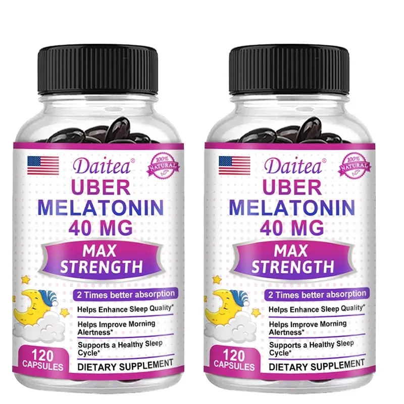 Daitea Super Melatonin Capsules-40mg Contain Vitamin C Help You Fall Asleep Faster Relieve Insomnia and Improve Sleep Quality — image 12