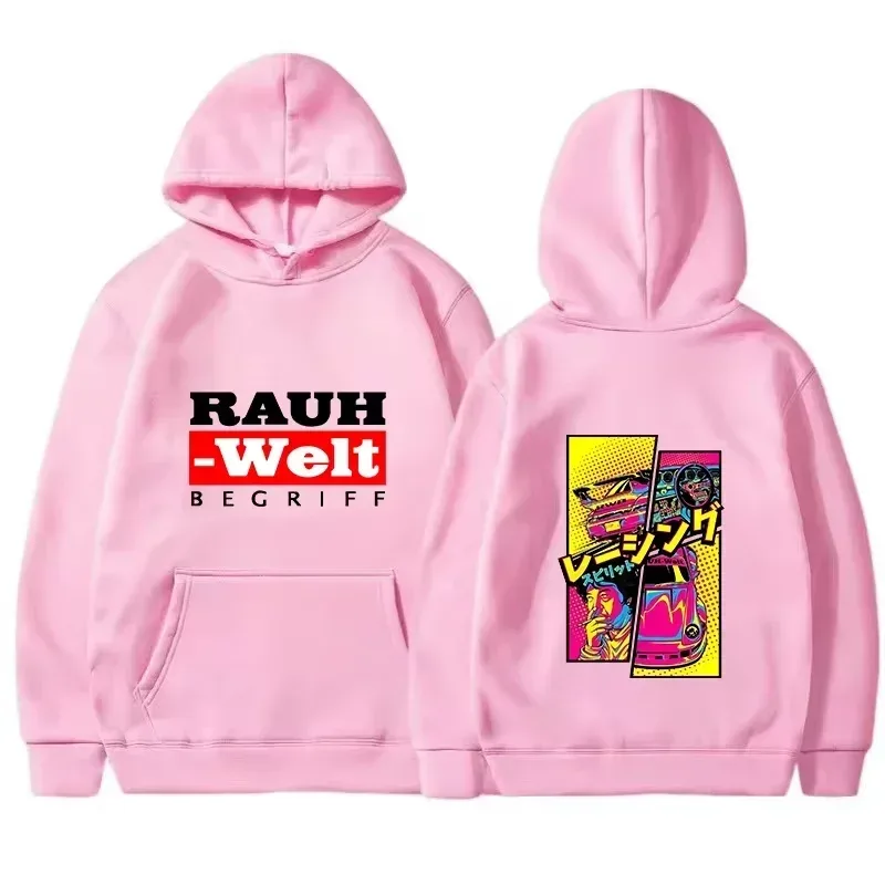 Rauh Welt Hoodie Bil Widebody Tuning JDM Racing Pop Art Comic Estetisk Svart Oversized Casual Sweatshirt Långärmad — image 8