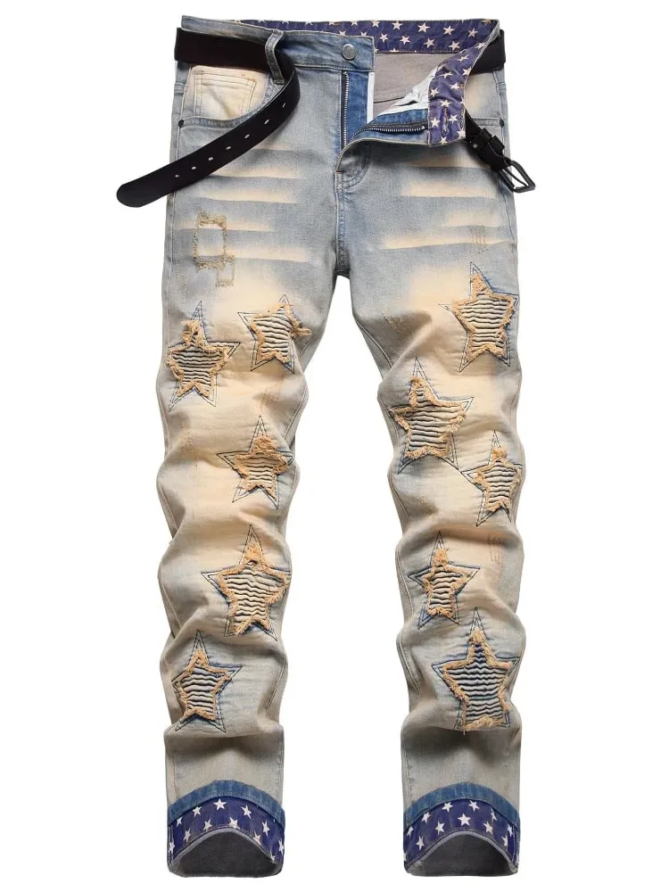 Vintage τζιν ανδρικό μολύβι παντελόνι Stretch Washed ταλαιπωρημένο στη μέση ίσιο παντελόνι μέχρι τον αστράγαλο 2024 Φθινοπωρινά τζιν Streetwear — image 6