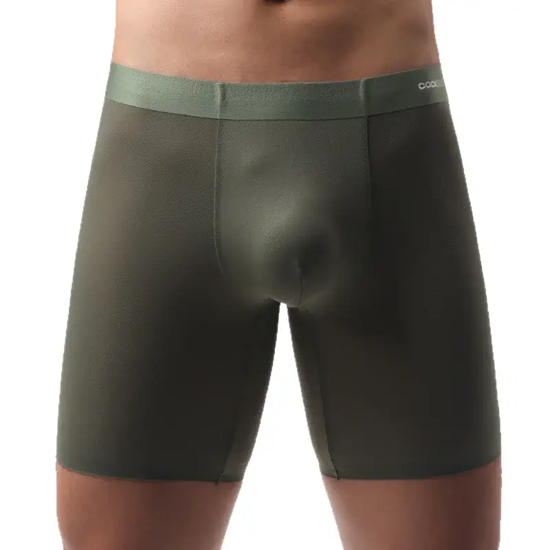 Calcinha boxer longa de seda gelo masculina, ultrafina, respirável, roupa íntima esportiva, sexy, transparente, secagem rápida, bolsa em u — image 6