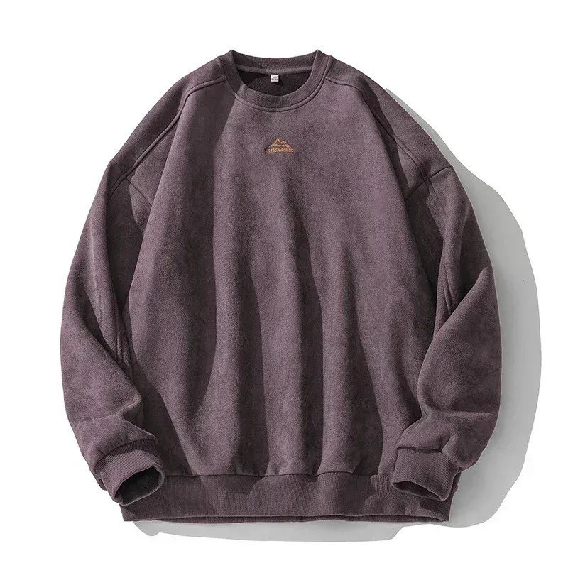 Marca camurça sweatshirts para homem 2026 novo outono inverno roupas baggy vintage pullovers casais o pescoço blusa oversize — image 12