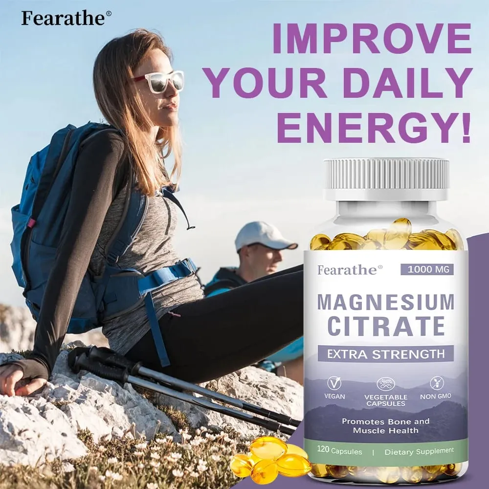 Magnesium Citrate 1000 Mg - Maximized Absorption Supports Muscle Nerve Bone Sleep and Heart Health - 120 Capsules — image 5