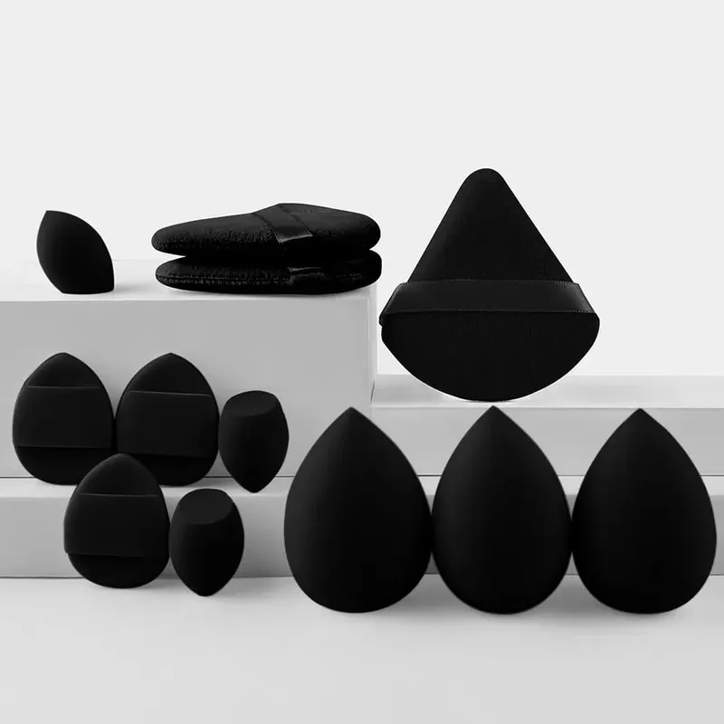 Ensemble d'éponges de maquillage portables, 12 pièces, bouffantes cosmétiques pour fond de teint, correcteur de visage, mélange d'éponges de beauté, puissance de crème liquide