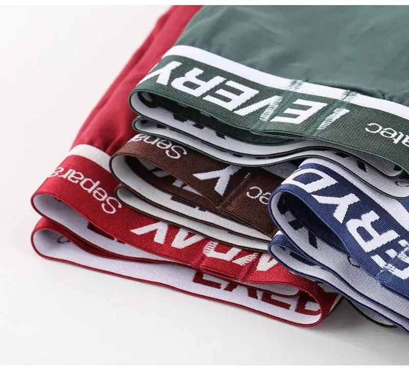 Separec algodão dupla bolsa roupa interior masculina confortável macio respirável todos os dias boxer briefs perna longa boxer roupa interior masculina