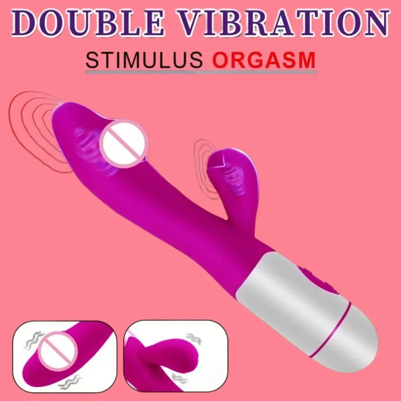 Silicone G-Spot Rabbit Vibrator Dual Vibration Clitoral Massager 10 Speeds Επαναφορτιζόμενο αδιάβροχο σεξ παιχνίδι ευχαρίστησης για γυναίκες