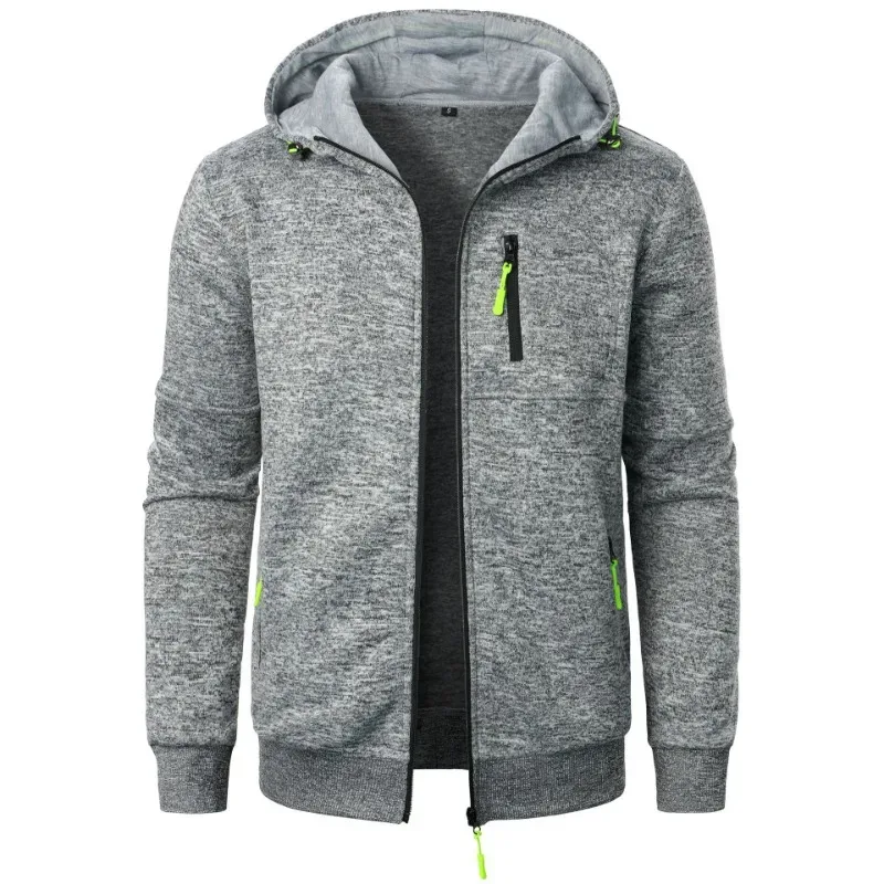 Novo streetwear masculino manga longa sweatshirts para homem zíper com capuz oversize inverno quente casaco casaco de treino ao ar livre — image 10
