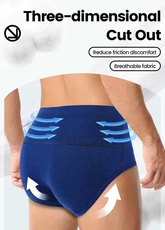 Men's High-Waist Cotton Underwear, Slim-Fitting Waist-Protecting, Plus-Size Warm Triangle Sports Briefs — image 25
