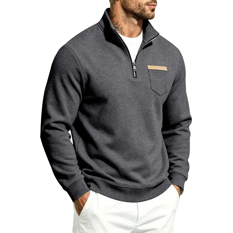 Homens 2026 outono inverno item quente velo forrado gola solta vintage moletom casual commuter moda masculina outerwear diário — image 31