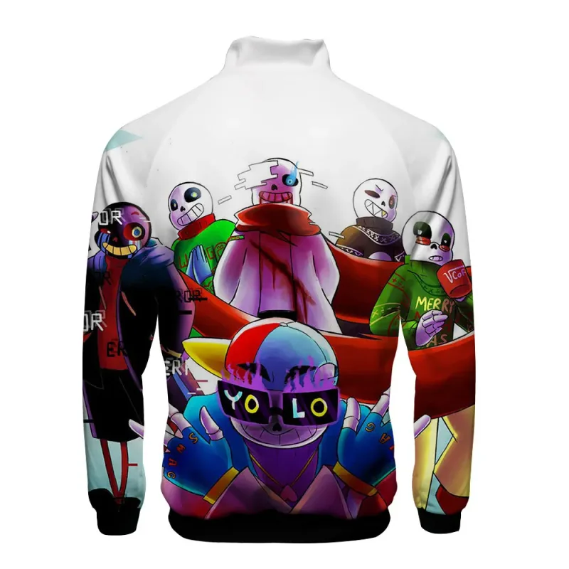 Luxury Popular Sans Undertale 3D Print Zipper Raglan Jacket Windbreaker Boys/Girls Comfortable Stand Collar Jackets Coats