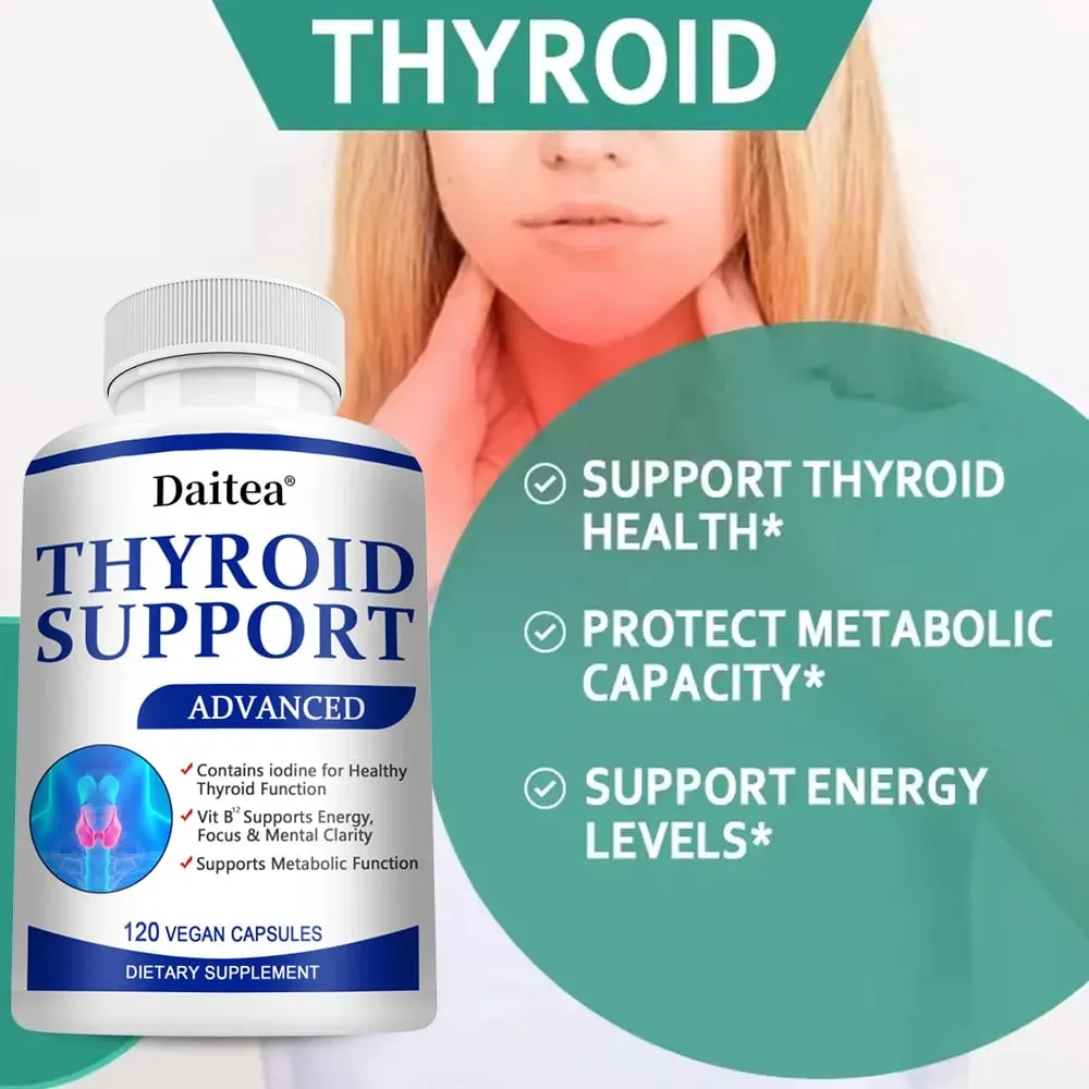 Thyroid Supplement with L-tyrosine Iodine Zinc & Selenium - Promotes Memory Cognitive Thyroid Health and Metabolism NON-GMO — image 2