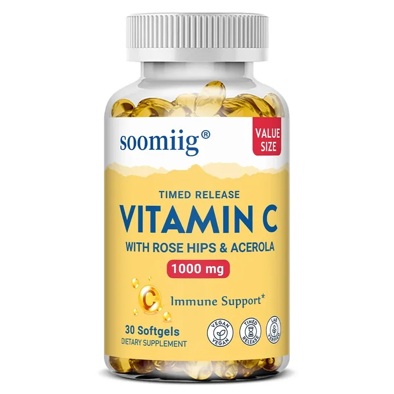 Βιταμίνη C με τριανταφυλλιά & Acerola | 1000 mg | Υποστήριξη δέρματος μαλλιών και νυχιών για υγιή ανοσοποιητική λειτουργία δύο σταδίων με χρονική απελευθέρωση | Μη ΓΤΟ — image 8