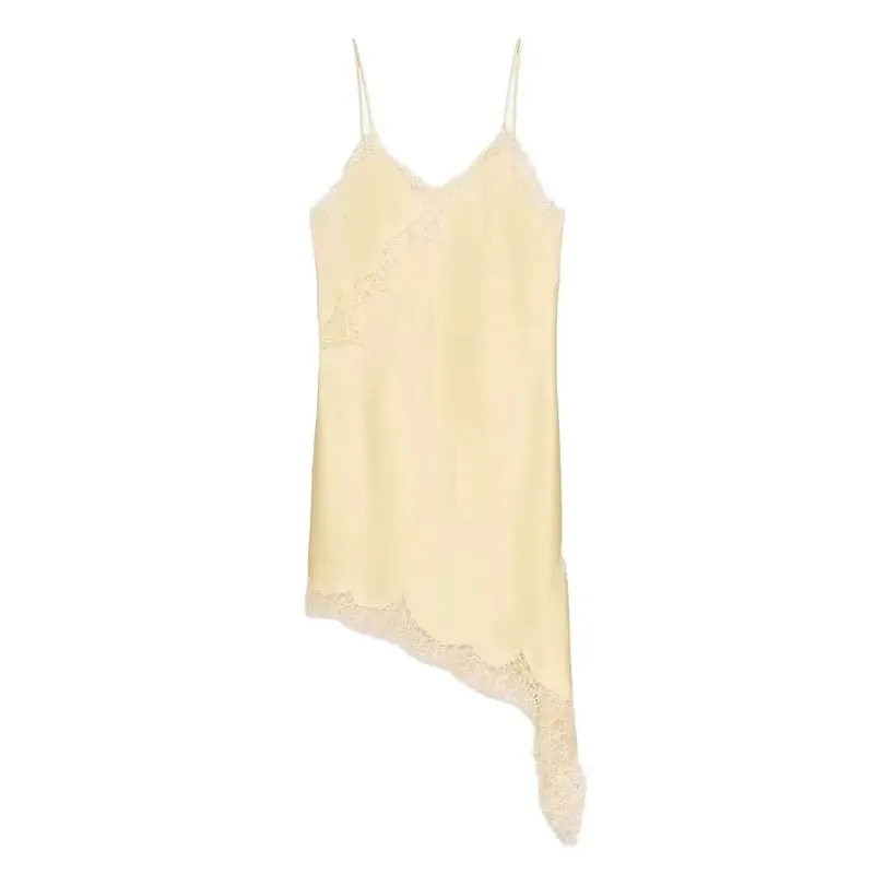 Barna szatén csipke összefűző sling ruha női elegáns, szabálytalan szegélyű V nyakú, hát nélküli ujjatlan ruha elegáns női party Club Vestidos — image 10