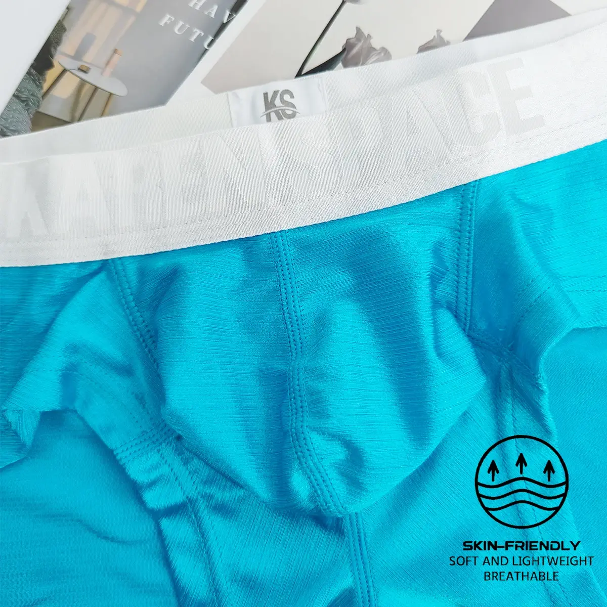 Cuecas boxer confortáveis para homens, jovens, cor pura, estilo simples, shorts quadrados personalizados, 1 peça, roupa íntima de ângulo plano para homens — image 3